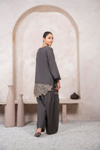 Grey Embroidered Suit