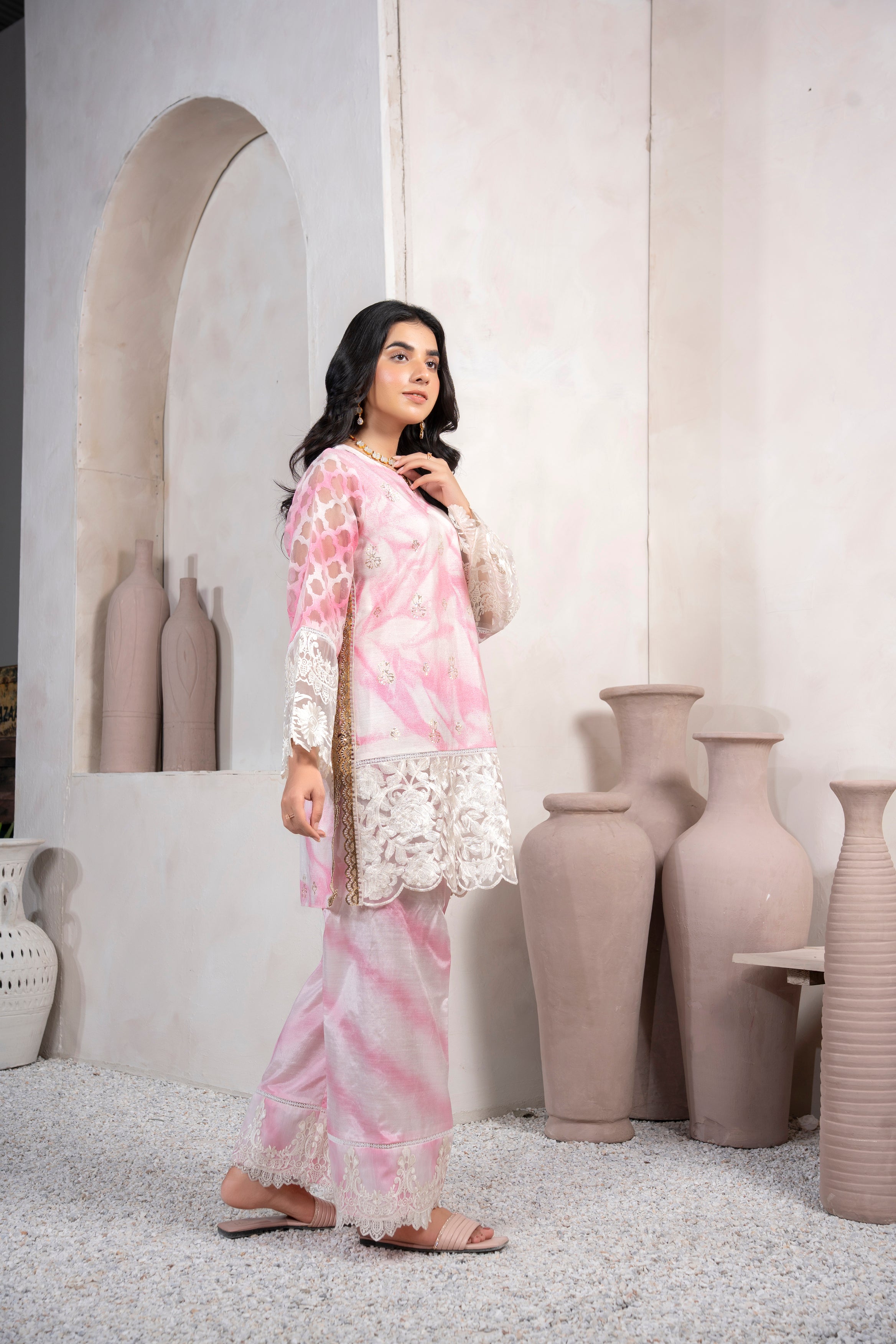 Pink & White Ombre Suit