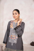Grey Embroidered Suit