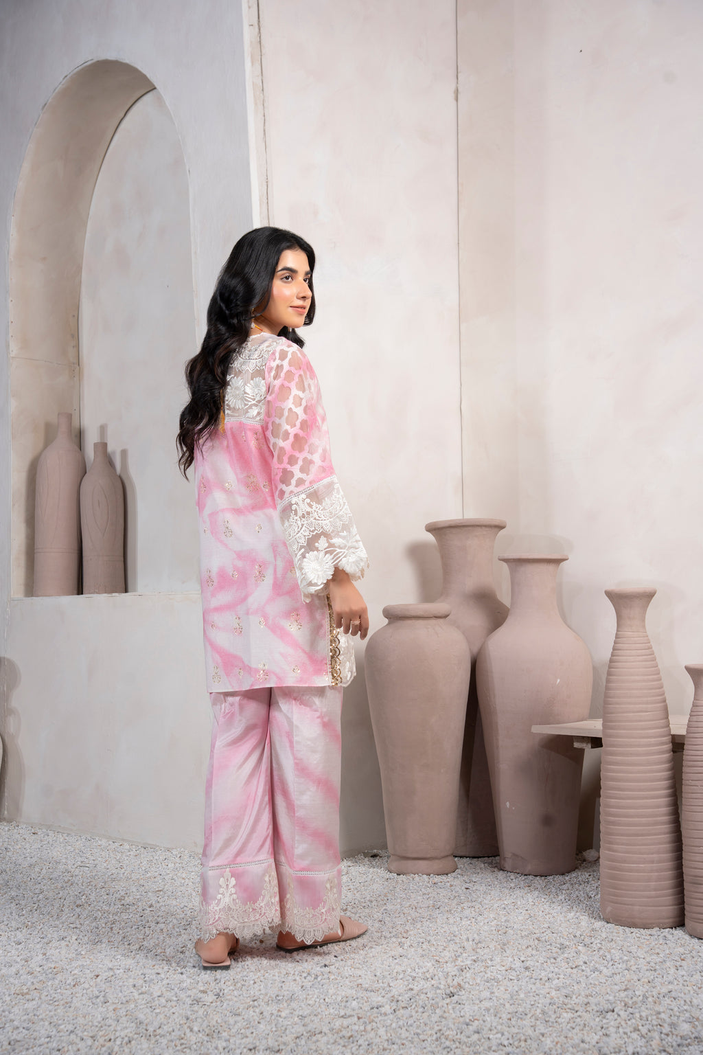 Pink & White Ombre Suit
